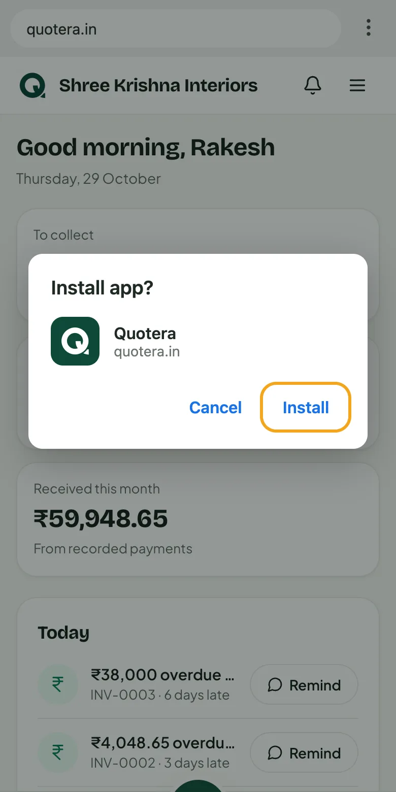 Android: Install app? with Install